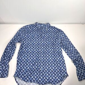 Robert Graham Classic Fit Shirt Size Medium M Blue Geometric Button Down